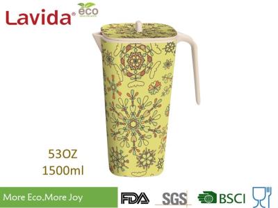 Disposable Plastic Beverage Jug FDA Pass Dishwasher Safe With Obstract Flowers Prints