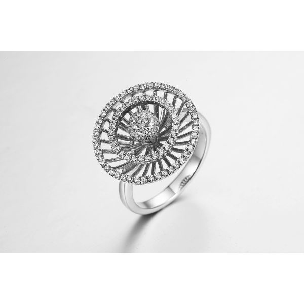 4.31g Silver And Cubic Zirconia Wedding Rings AAA Sterling Silver Cz Wedding Ring Set