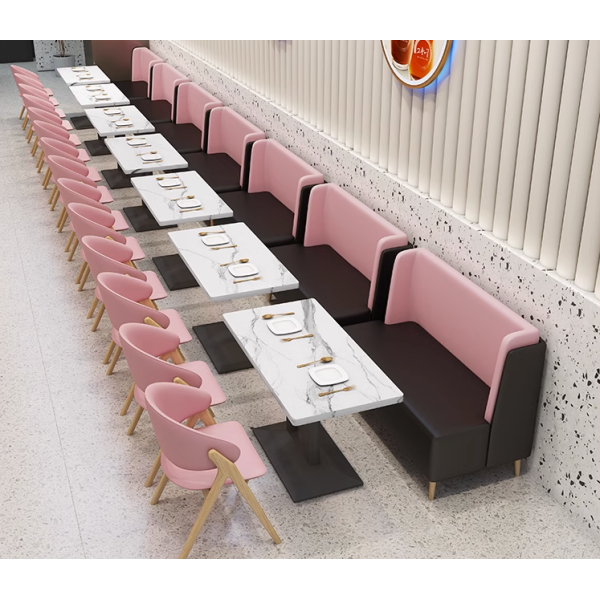 Wholesale Best Price Restaurant Furniture Coffee Shop Canteen Sofa Booth Light Luxury Velvet Leisure Sofa for Sale