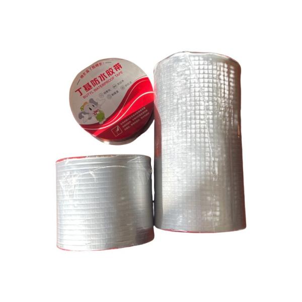 Aluminium Foil Butyl Rubber Tape , Waterproof Sealing Tape For Roof