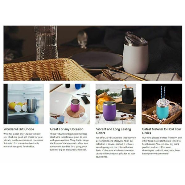 98x77mm 304 Inner Wall 7 Ounce Insulated Stemless Tumbler