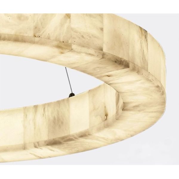 Специальное европейское современное уникальное кольцевое освещение белое естественное светодиодное алабастровое люстра для гостиной