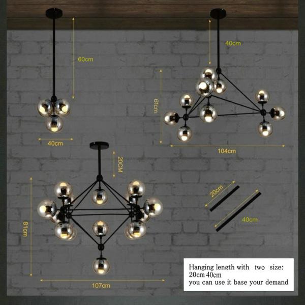 5,10,15,21 head bulbs DNA bubble glass ball pendant light  magic bean pendant light
