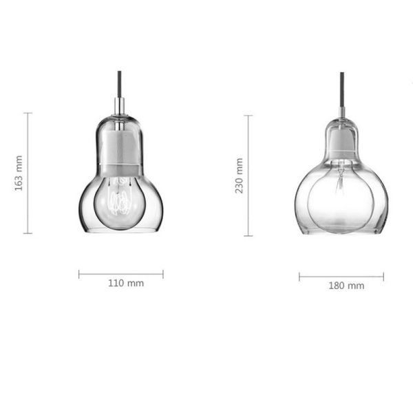 Loft Vintage hanglamp fixtures E27 bulbs Glass Pendant Lights hanging lamp Ediso