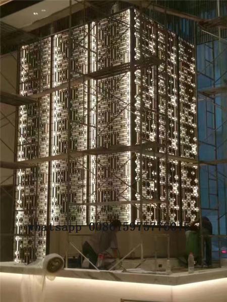 restaurant wall divider 3D decorative panel stainless steel screen