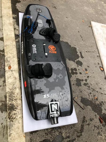 Composite electric surfboard with the battery capacity 72V 30A