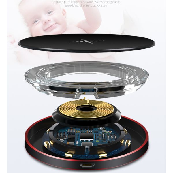 ABS + Rubber Wireless Charging Power Bank 10000mAh / Portable Smart Phone Wireless Charging Pad