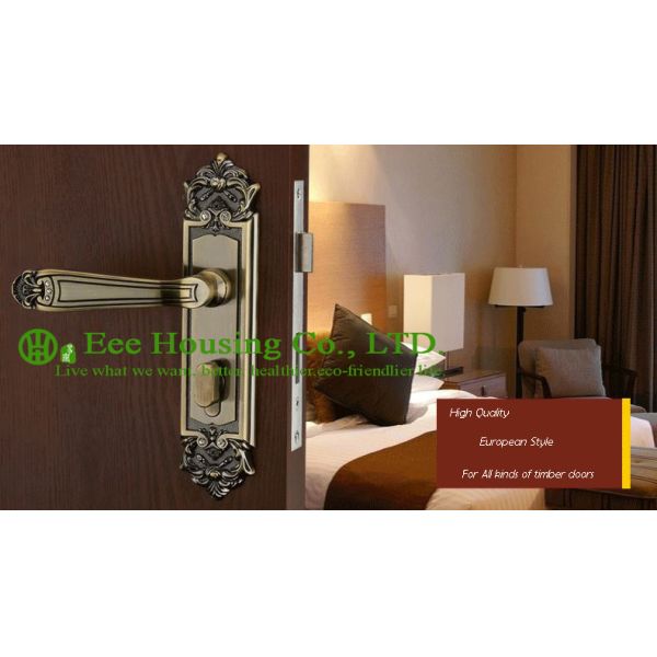 Mortise lock for timber door,Interior Door Locks factory,Antique Brass finish,Bedroom lock
