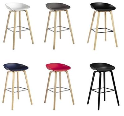 Beech Wooden Hay Bar Stool , Optional Colors Kitchen Counter Stools 75cm Height