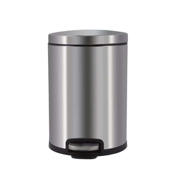 High-End Environmental Protection Indoor Silver High Capacity Stainless Steel Pedal Bin Trash Can
