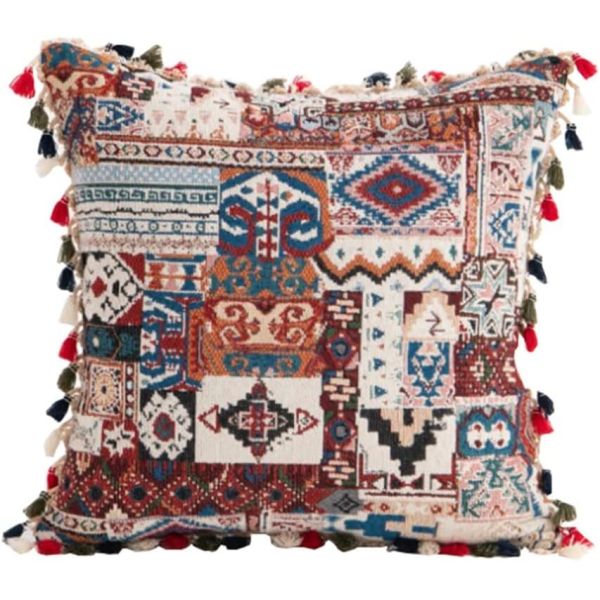 Moroccan Pillowcase Hair Ball Side Pillow Ethnic American Tassel Side Pillowcase Cushion Office Cushion Cover