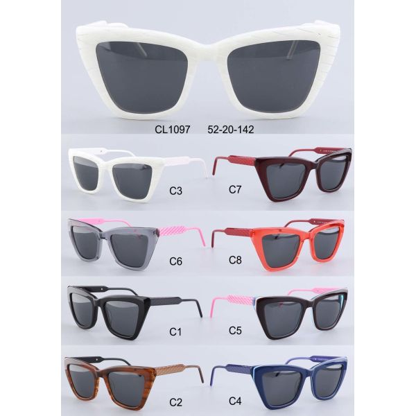 8 теней Солнца глаза кота солнечных очков рамки ацетата женщин цветов поляризовывали