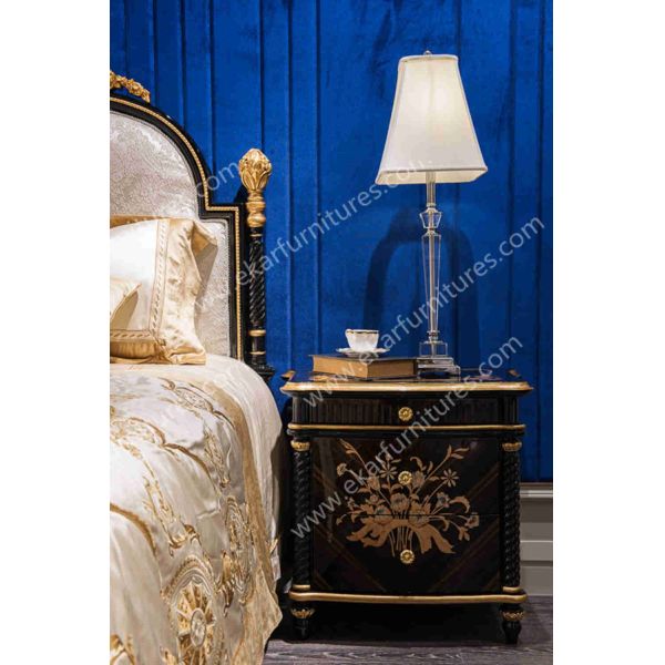 kingbed Furniture for bedroom modern royal luxury master wooden bed TA-028