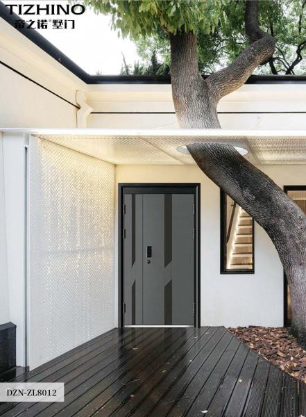 Projeto luxuoso de aço da porta dobro do cobre da porta de entrada da casa de campo feito em China