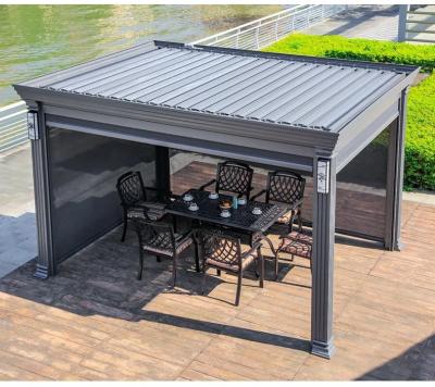Pergola motorizada de teto duro Gazebo de alumínio Pergola de teto