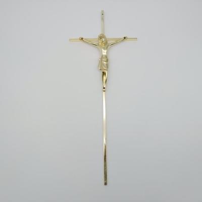 Gold Plating ZD012 Casket Crucifix , Coffin Cross With Christian Pattern