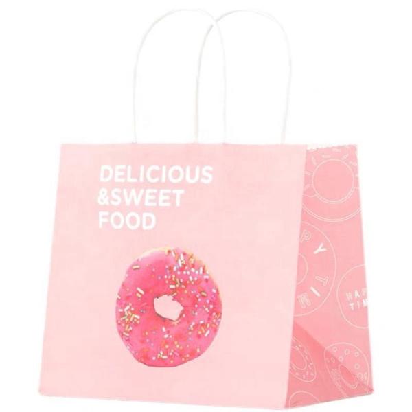 Logotipo personalizado Bolsa de papel Kraft de compras dobrável reutilizável com alça de comprimento de mão