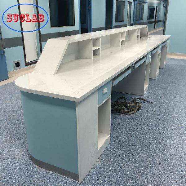 Stone Plywood Medical Reception Counter , Multiscene Patient Reception Station