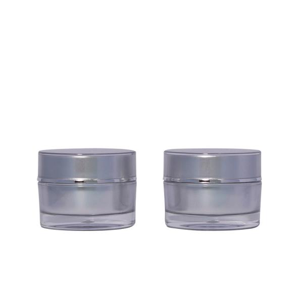 Acceptable Customer's Logo Luxury 10g Round PS Silver Empty Clear Plastic Packaging Cosmetic Cream Jar for Lip Balm