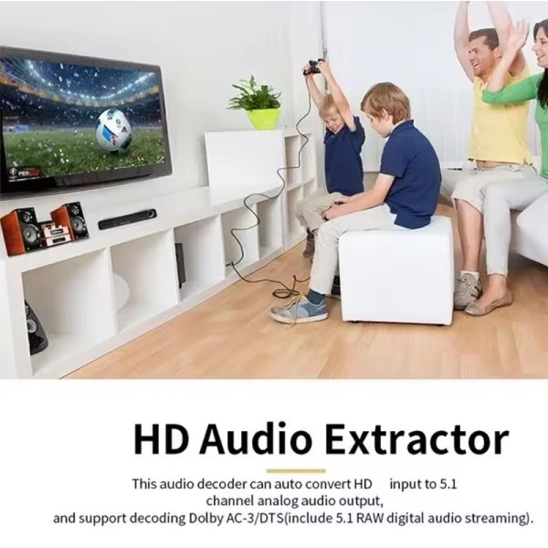 HDMI to 3.5mm RCA Analog Audio Converter Extractor Decoder Amplifier for PS4 DVD 5.1 Channel Sound Splitter Private Mold