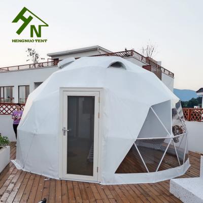 Barraca branca galvanizada mergulhada quente forte da abóbada de Glamping da armação de aço