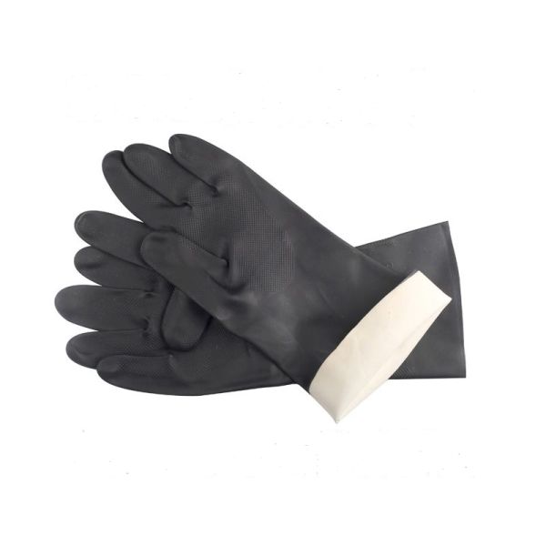 22 Mil Neoprene Chemical Gloves Flock Lined 13 Inches Neoprene Rubber Hand Gloves