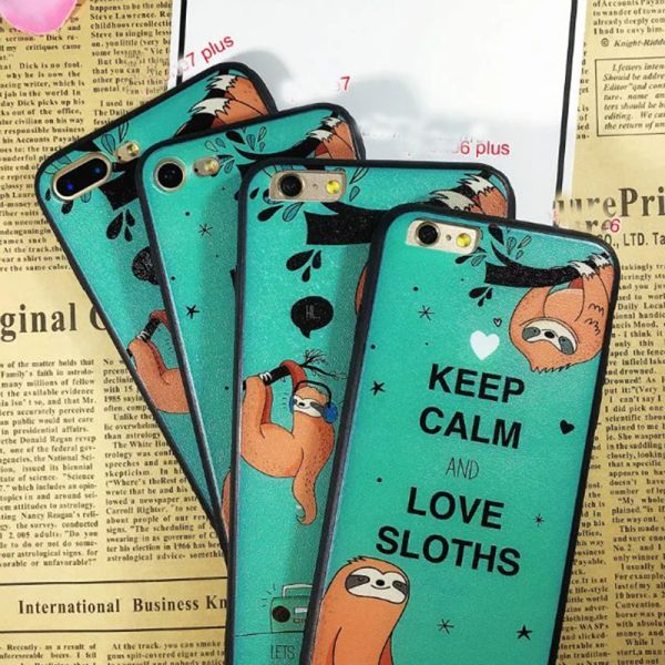 PC+TPU Silk Grain Folivora Play on the Tree Images Cell Phone Case Cover For iPhone 7 6s Plus