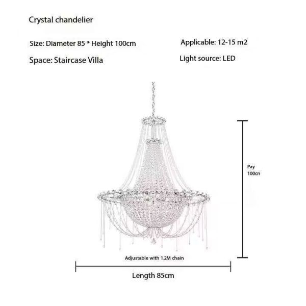Italie K9 Chambre principale de luxe lumière cristalline Villa de vie Escalier duplex Princesse Salle d'exposition Décoration
