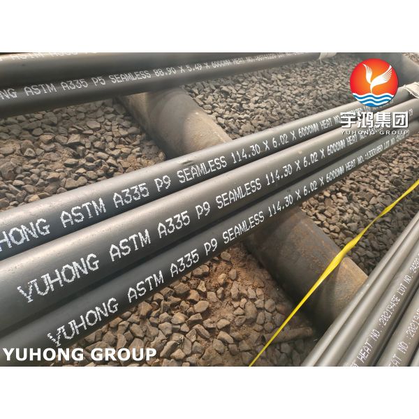 Бесшовная труба из легированной стали ASME SA335 P9, черная покраска, скошенные концы