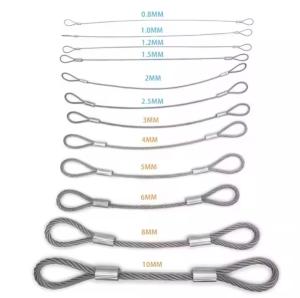 0.8mm～10mm ステンレス鋼ワイヤーロープケーブル 特殊圧着安全ロープ アルミニウムスリーブ 亜鉛 リフティング用