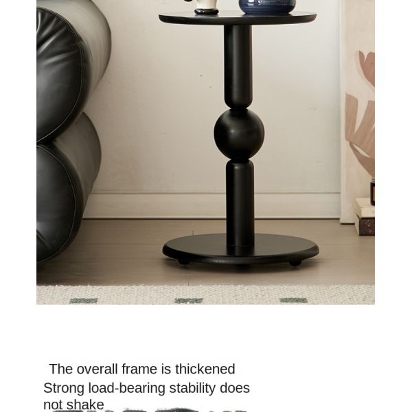 Modern Round Sofa Side Table with Swivel Caster Wheels Wooden Center Table Nightstand Accent Coffee Table for Sofa Couch