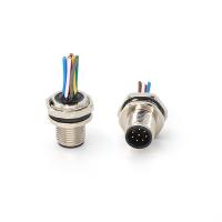 Panel Mount M12 Connector Male Rear Mounting PCB Version M16 X 1.5 IP67