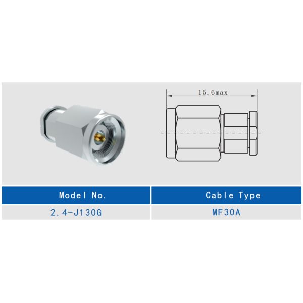 2.4 Millimetre Wave Male Stainless Steel Material RF Connector for CXN3506/MF108A Cable