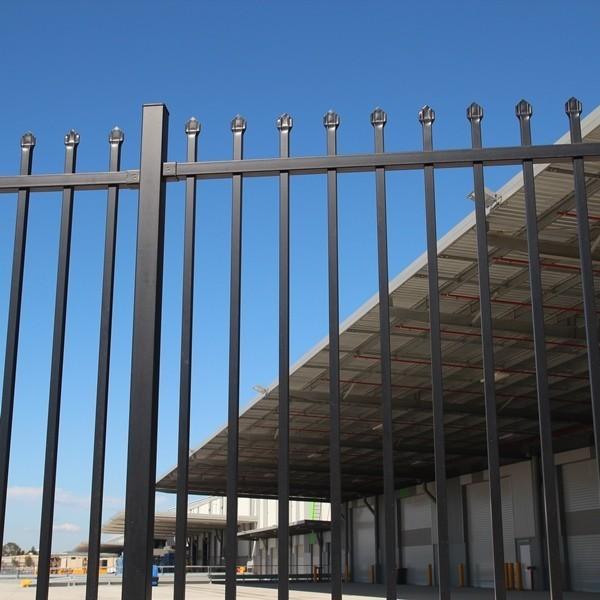Quality Galvanized Tubular Steel Fencing stain black interpon Powder Anti UV ,Garrison Fence