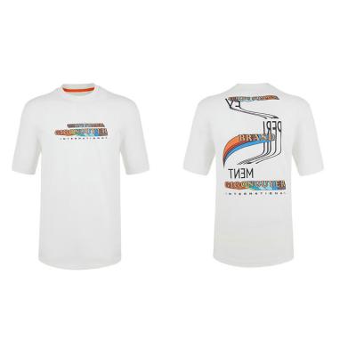 Desenho personalizado Cor Redondo Pescoço Branco T-Shirt Algodão Para Homem Homens ODM OEM Puff DTG Impressão
