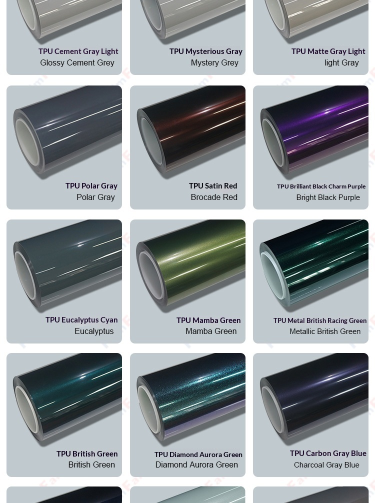 Car PPF TPU color modification film, vehicle film, PPF film, PPF carbon fiber, PPF color-changing film (dry installation)