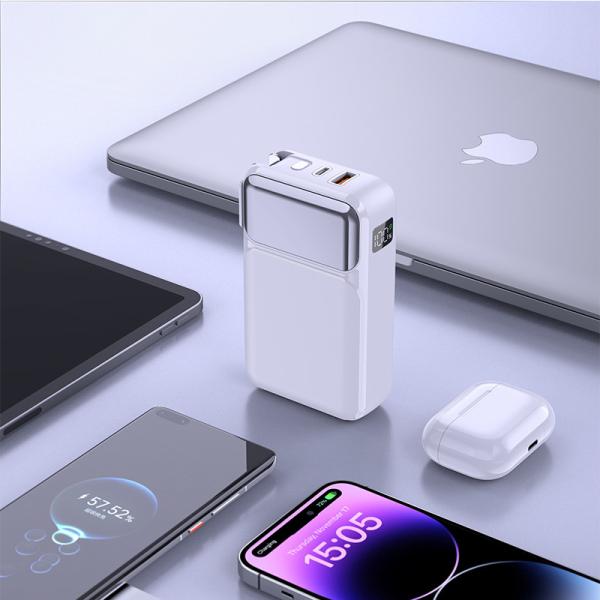 Banco de energia indicador LED de 10000 mAh com tensão de saída PD18W e protecção contra sobrecarga