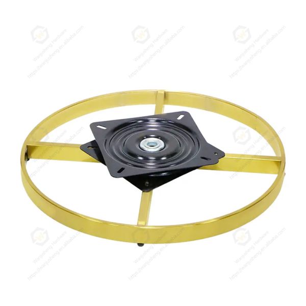 Gold Stainless Steel Decorative Furniture Frame Hardware Accessories Sofa Armrest Base With Handle and Swivel Plate