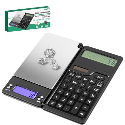 Équilibre électronique numérique 2 en 1 Équilibre numérique avec calculatrice solaire Équilibre portable de perles d'or