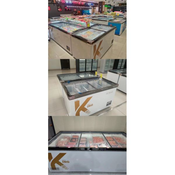 Supermarket Top Glass Freezer Glass Chest Freezer Customized Logo