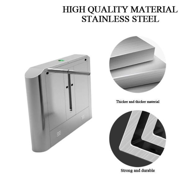 SS304 600mm Width Drop Arm Turnstile with BLDC Motor for Access Control