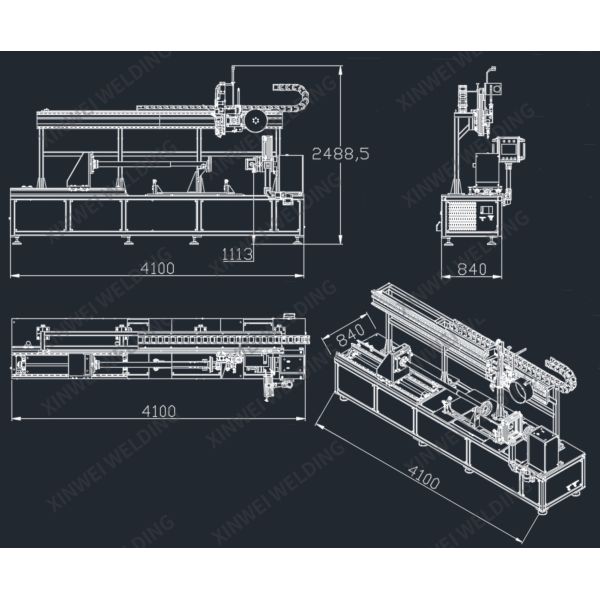 Auto Precise Stable Aluminium Steel Pipe Laser Welding Machine 2000W Rotary Clamping