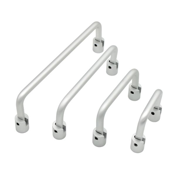 Aluminum Industrial Cupboard Door Handles 40x40x12mm Round 90 Degree Folding