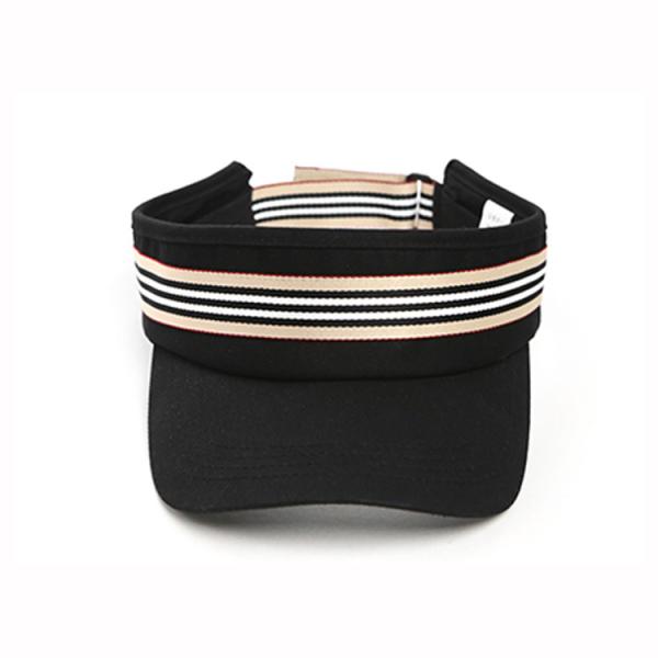 Sports Cotton Curved Brim Sun Visor Cap With Embroidery Logo And Woven Band