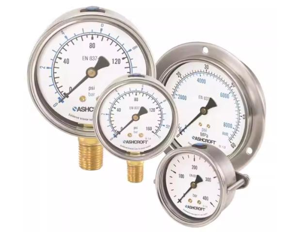 Stainless Steel Ashcroft Pressure Gauge T5500 4 Inch Dial Compliant With EN837-1 Standard