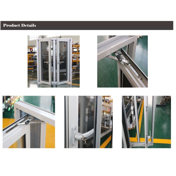 Two Track Steel Casement Doors , Windproof Black Aluminium Internal Glass Doors