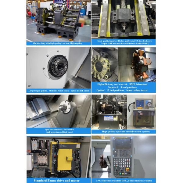 Máquina de fresado de torno CNC Combo T5.2-500Q Diámetro de oscilación 560mm Fanuc Cama inclinada Torno CNC
