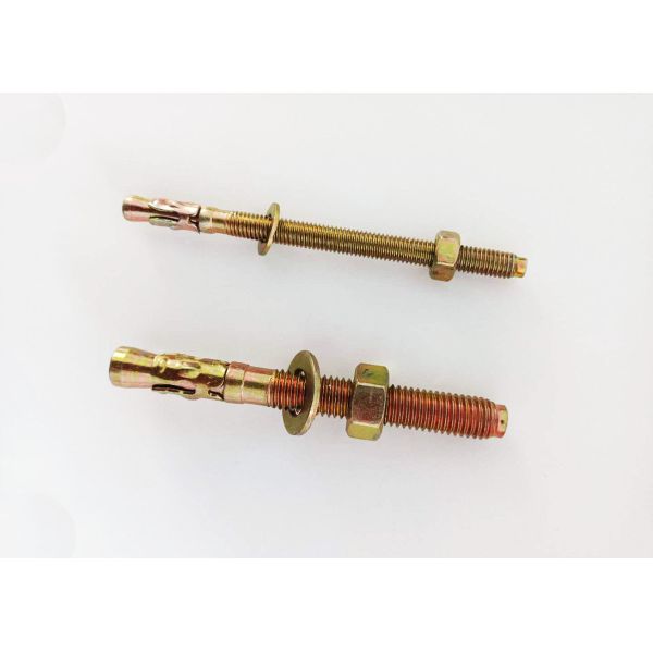 Metal Anchor bolts carbon steel color yellow Iron material wedge anchor for fasteners construction