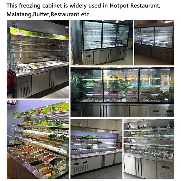 Condiment Hotpot Refrigerator Malatang Open Merchandiser Refrigerator