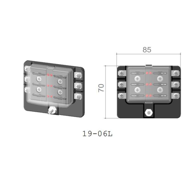 Прочная 6 коробка взрывателя пути 30A автомобильная с крышкой реле PBT низкопробной пластиковой